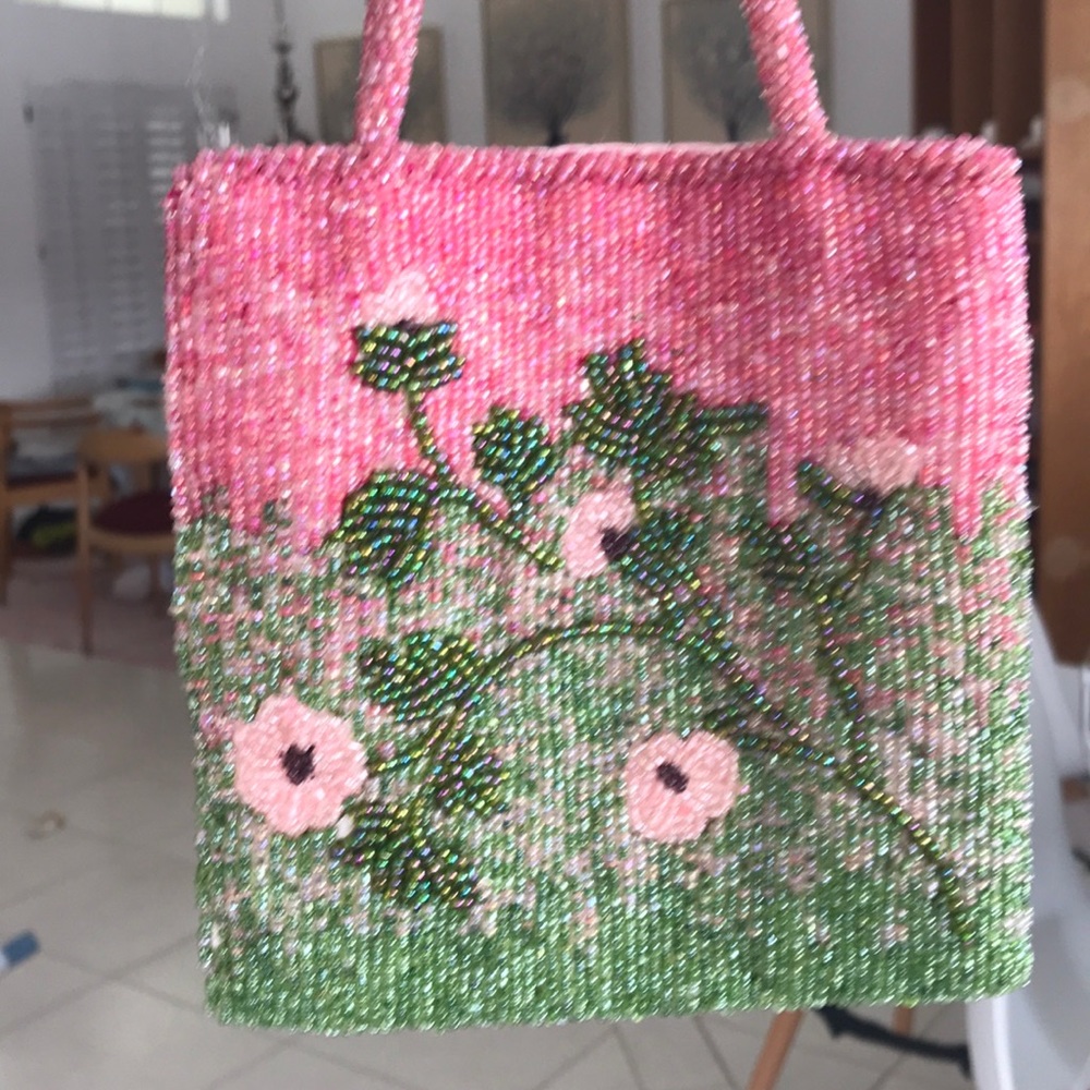 Christian Livingston glass bead bag
